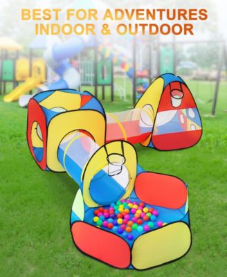 3-in-1 Kids Play Tent, Tunnel & Ball Pit Set – Pop Up Target Game Toy