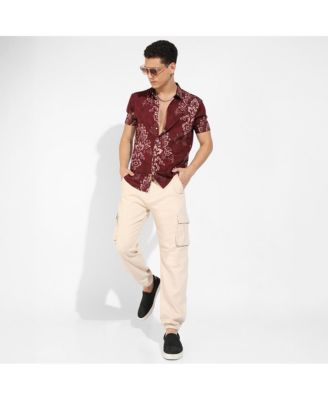 Men's Brown Ethnic Motif Shirt