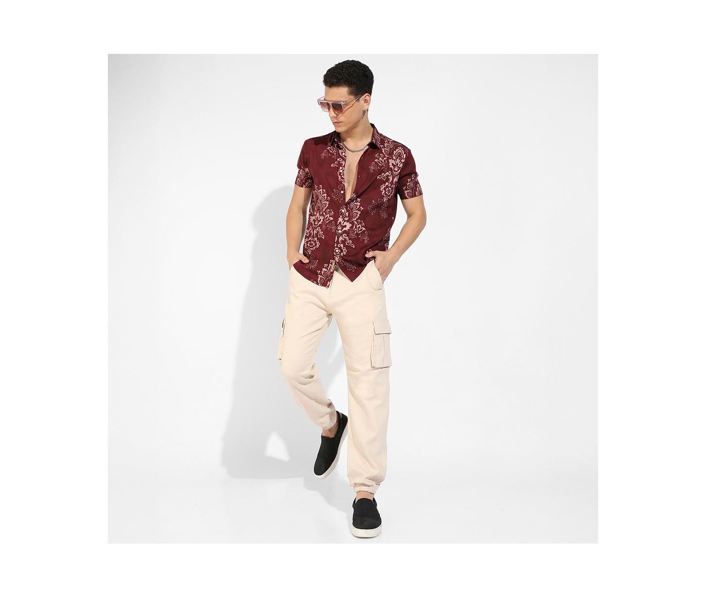 Мужская рубашка Cahoot Campus Sutra Brown Ethnic Motif, цвет: Коричневый — фото 5