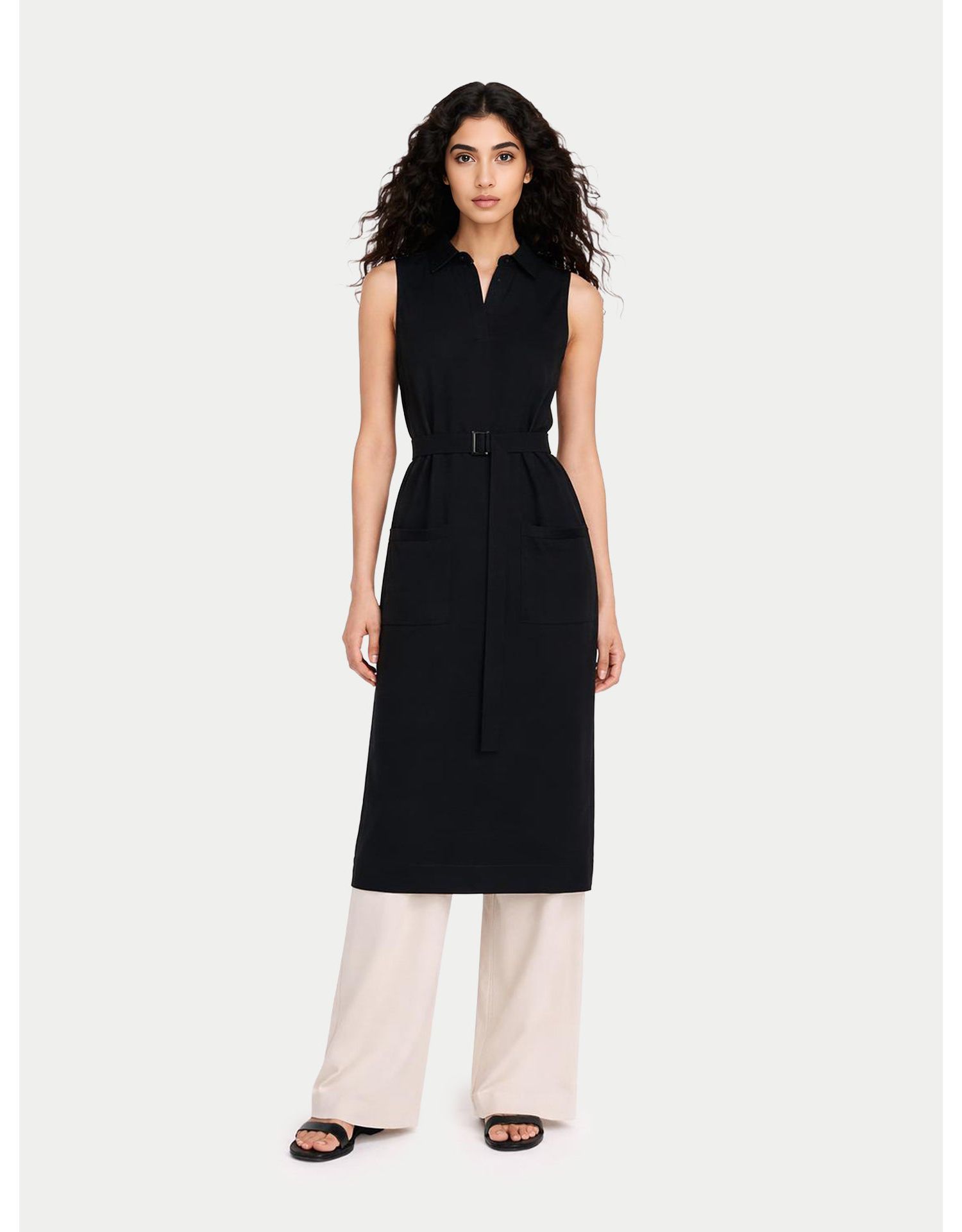 Women's Sleeveless Silk Cashmere Polo Dress