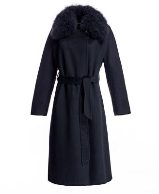 Women's Fur-Trimmed Cashmere Coat