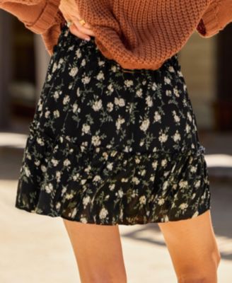 Women's Dainty Bouquet Floral Mini Skirt