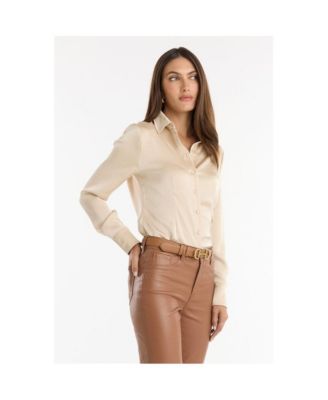 Women's Paulina Silk Blouse - Navy