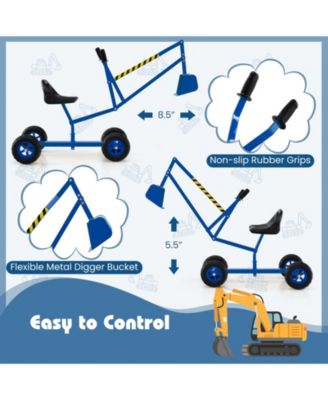 Sand Digger for Kids with 2-Handed Controls and Flexible Shovel