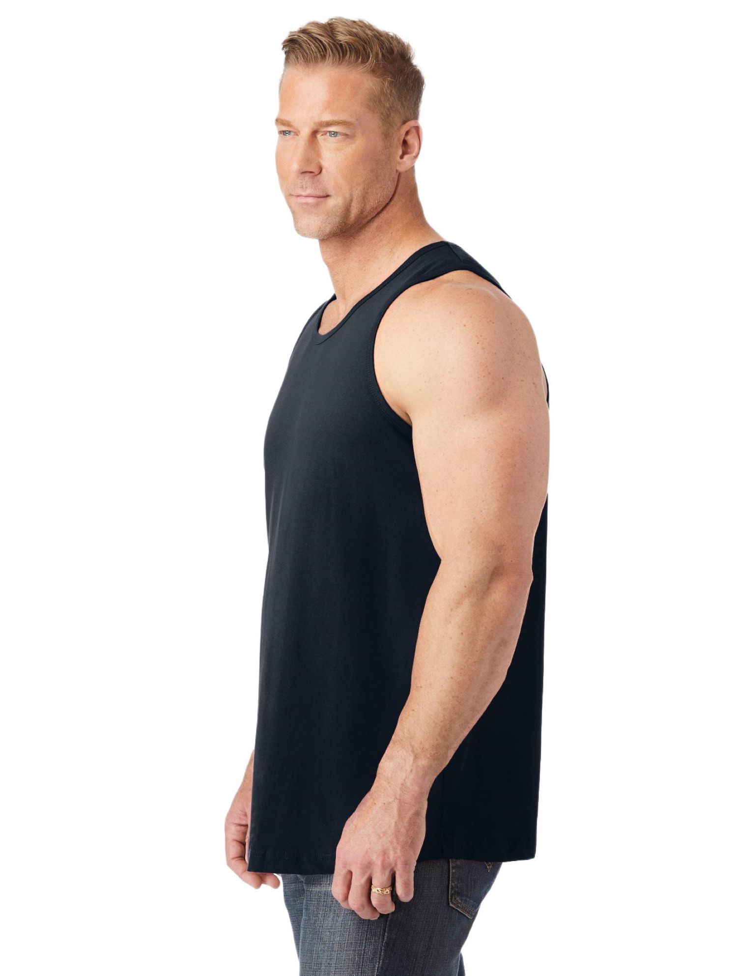 Men's Shrink-Less Lightweight Longer-Length Tank