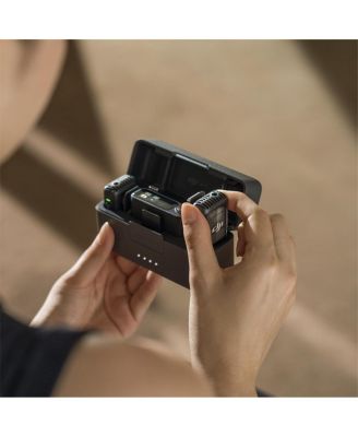 Mic 2 Wireless Microphone System with 2 Transmitters, 1 Receiver, Charging Case, Noise Cancelling, for iPhone, Android, Camera