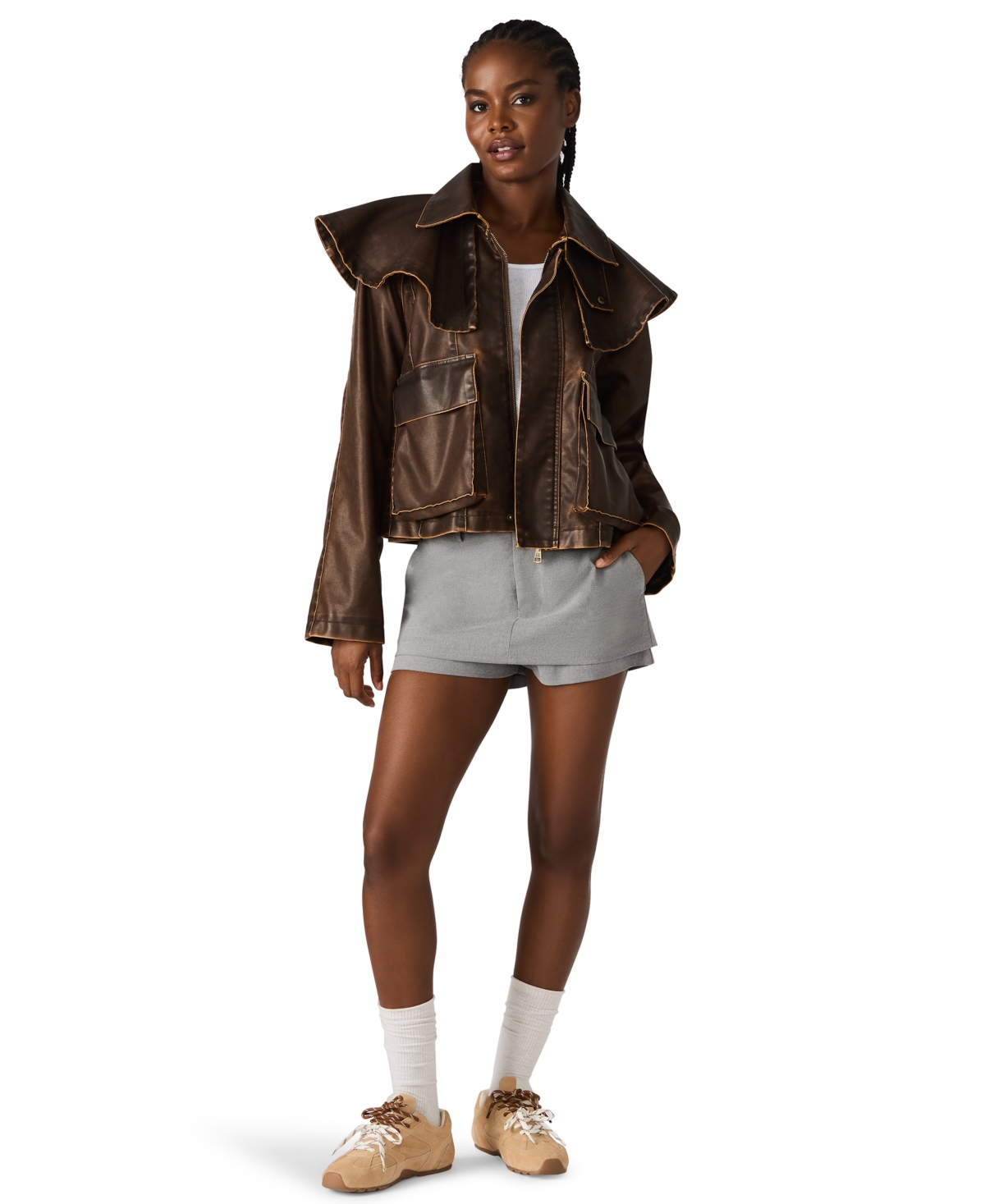 Steve Madden Women's Varvara Long-sleeve Jacket In Brown