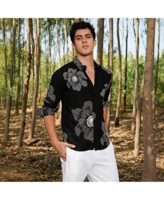 Men's Obsidian Black Maxi-Flora Shirt