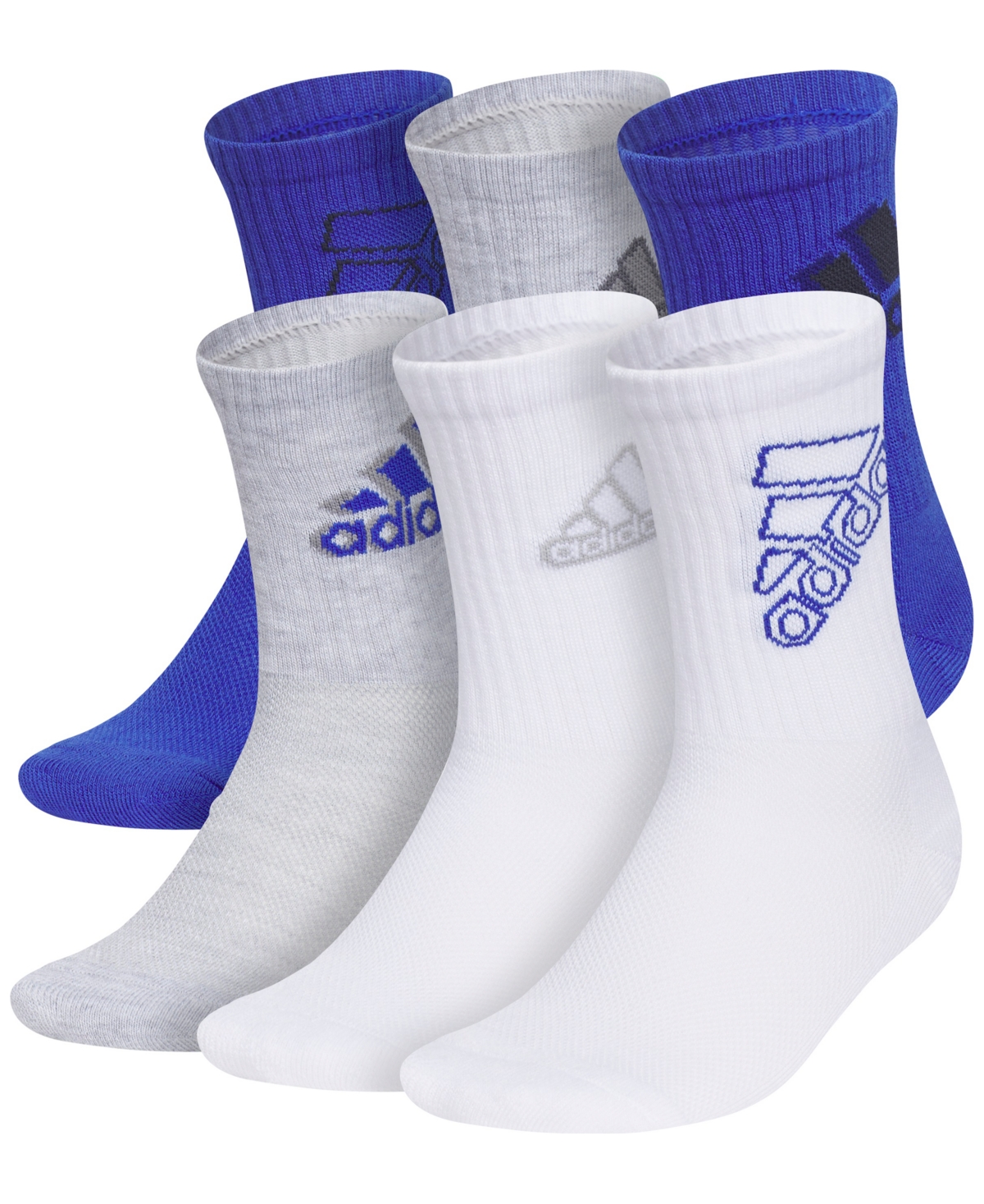 adidas Boys 5-7 Superlite Classic Quarter Socks, 6-Pack