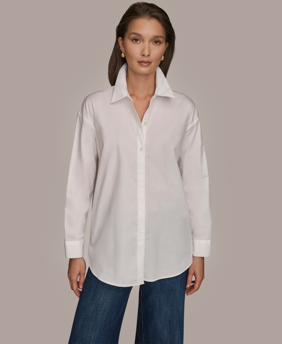 Donna Karan Weekend Women's Button-down Shirt In White