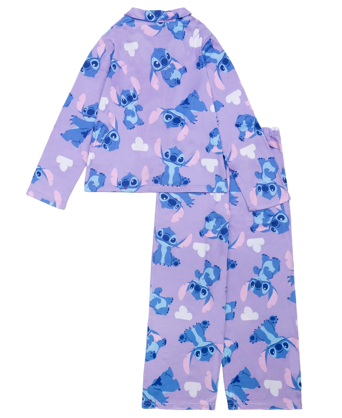 Ame Girls 4-10 2-Piece Printed Notch Collar Top and Pants Pajama Set