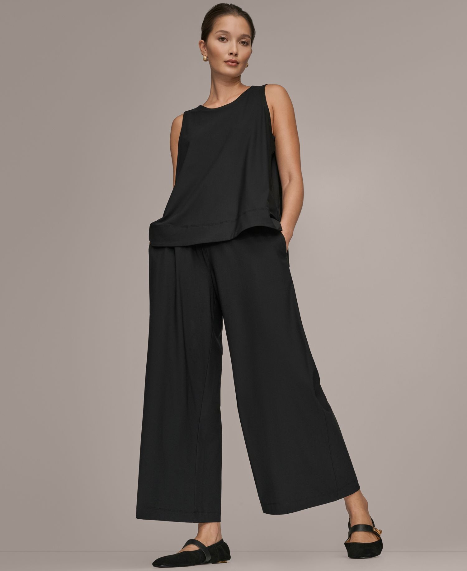 Women's 4-way Stretch Knit Mid Rise Ankle Pants
