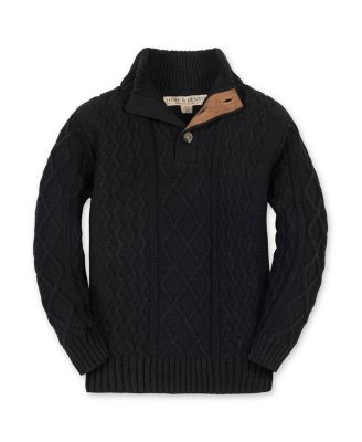 Boys Organic Mock Neck Cable Sweater