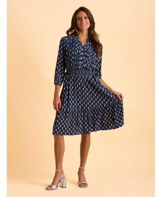 Women's Alpine 3/4 Sleeve Drawstring Waist Dress