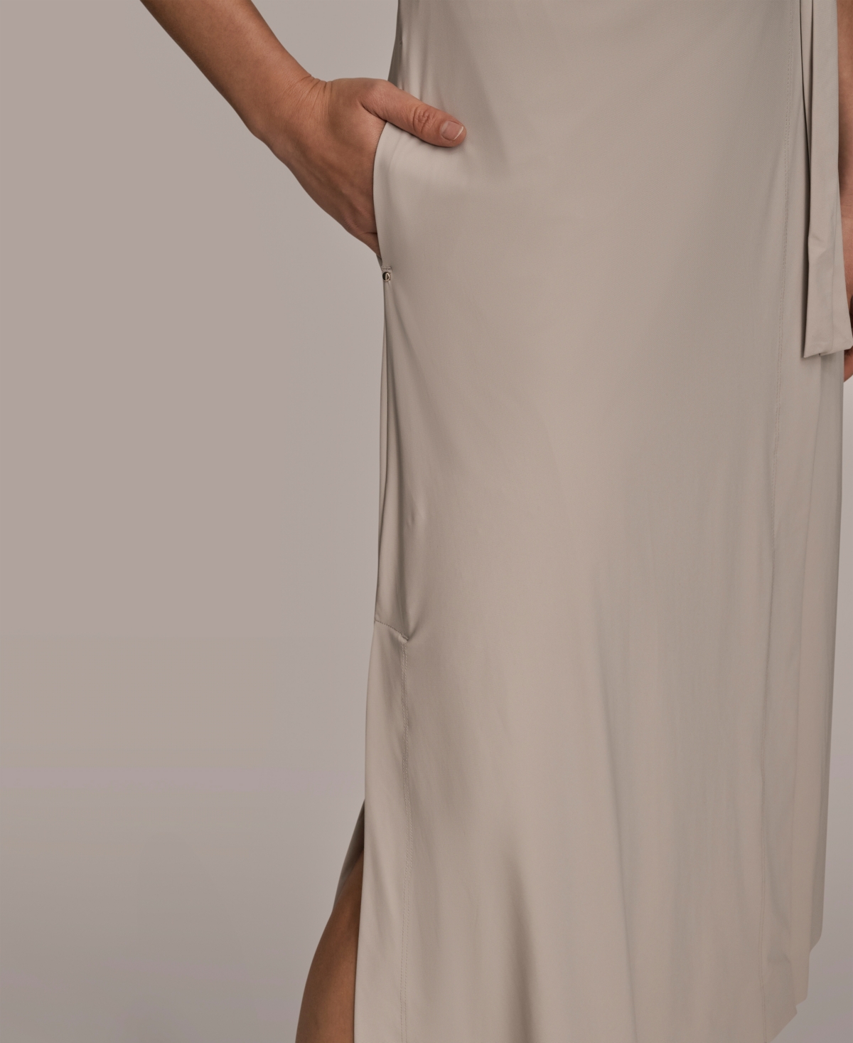 Donna Karan Weekend Women's Elbow-sleeve Collared Polo Dress In Neutral