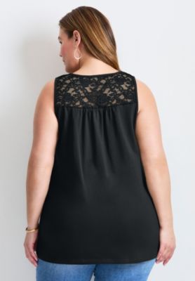 Women's Lace Yoke Detail Tank (Women's Top)