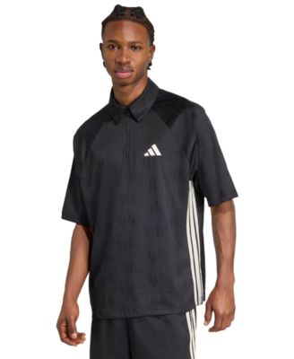 adidas - Men's Stadium 3-Stripes Jacquard Short-Sleeve Polo Shirt