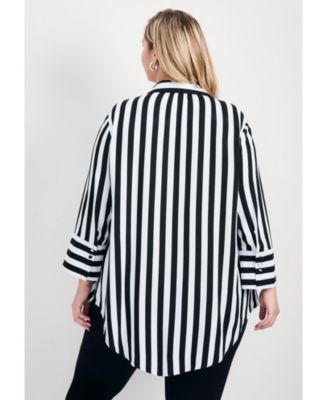 Women's Linear Longline Stripe Shirt