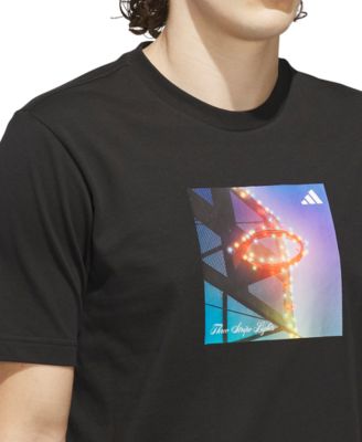 Men's 3-Stripes Lights Hoops Graphic Crewneck T-Shirt