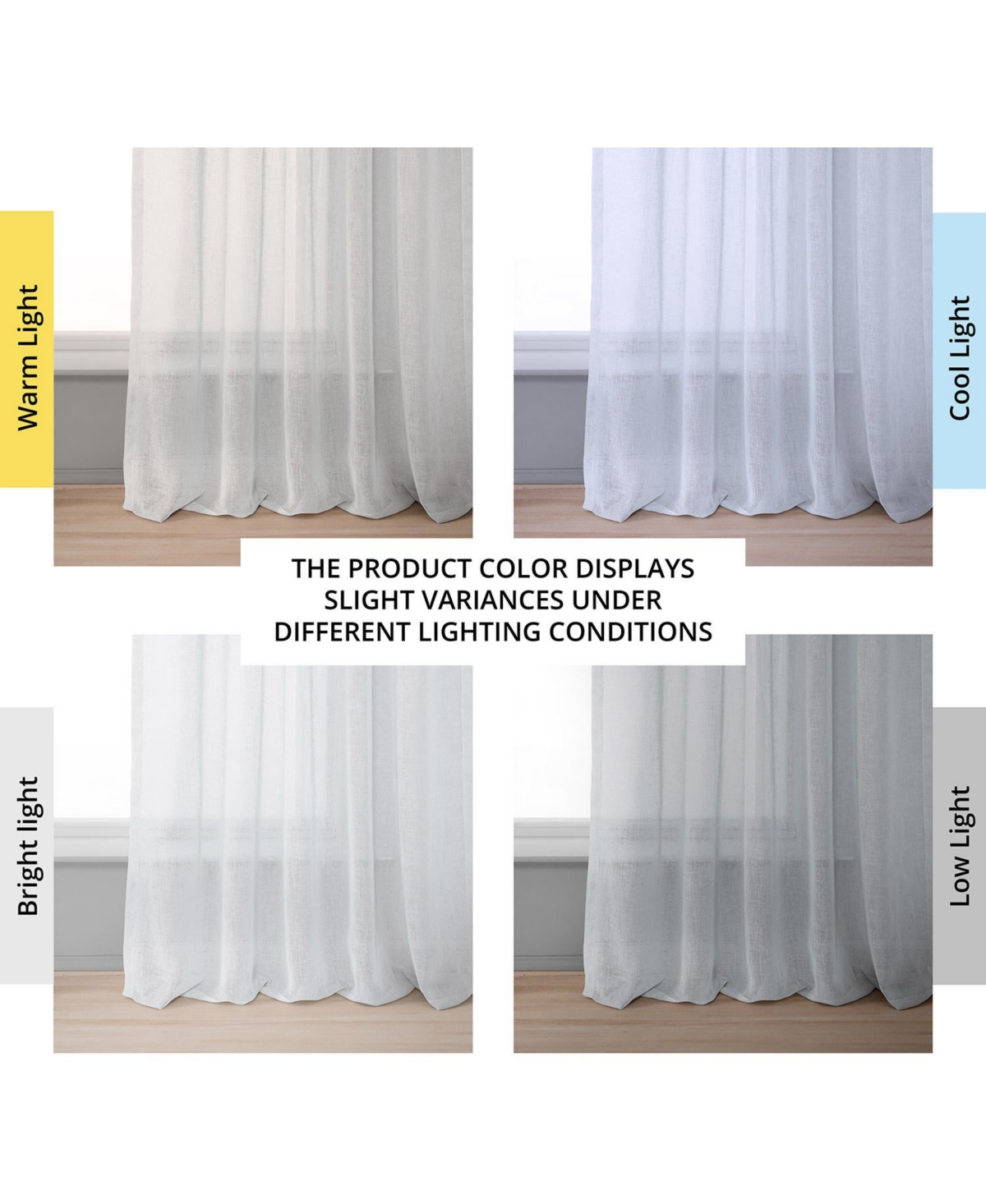 Half Price Drapes Aspen White Textured Faux Linen Sheer Curtain