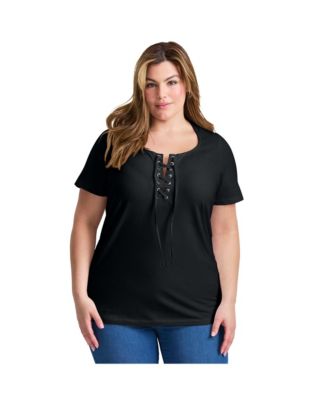 Women's Lacing Detail Tunic Tee