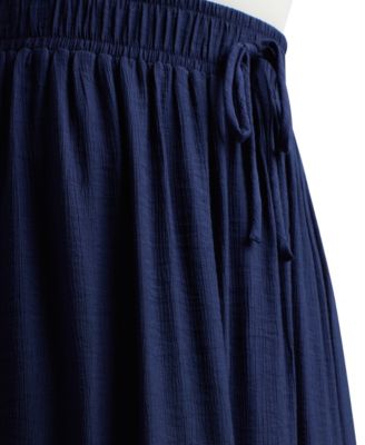 Juniors' Solid Crinkle A-Line Skirt