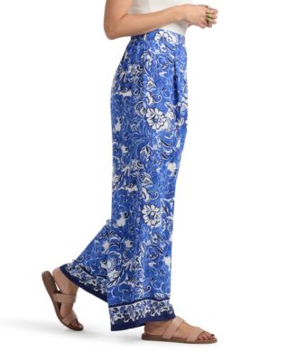 Juniors' Resort Print Wide Leg Pants