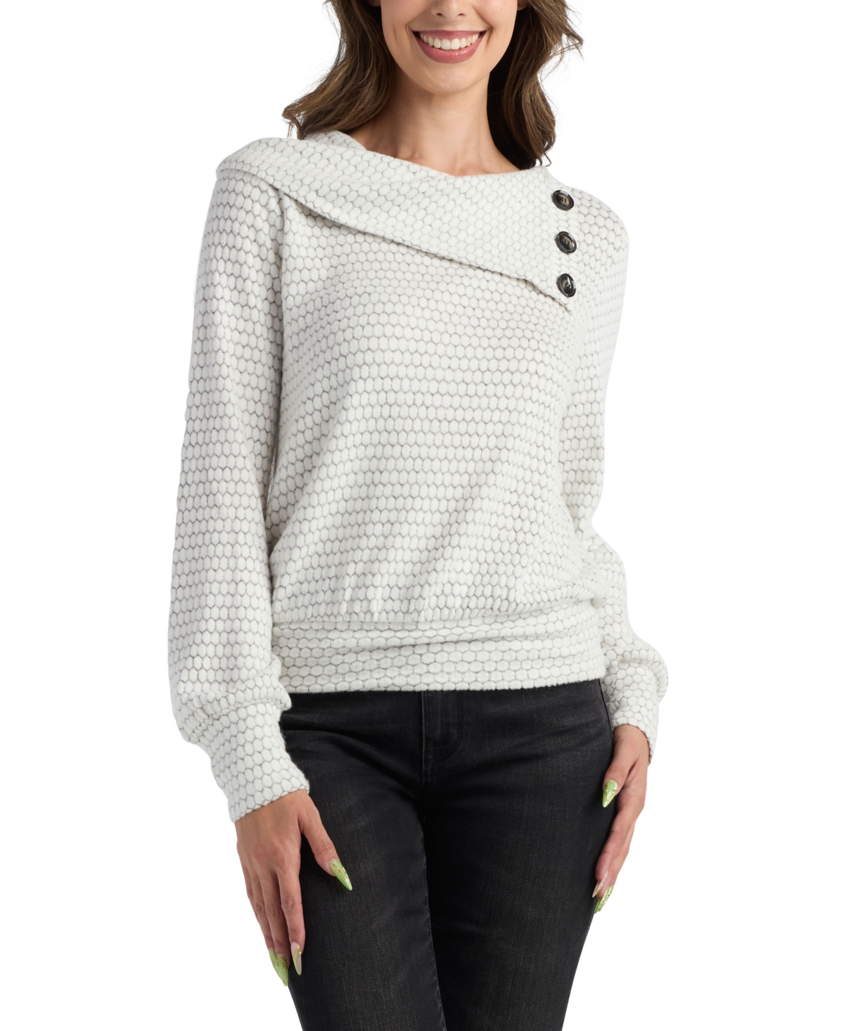 Bcx Juniors' Mohair Banded Long-Sleeve Top