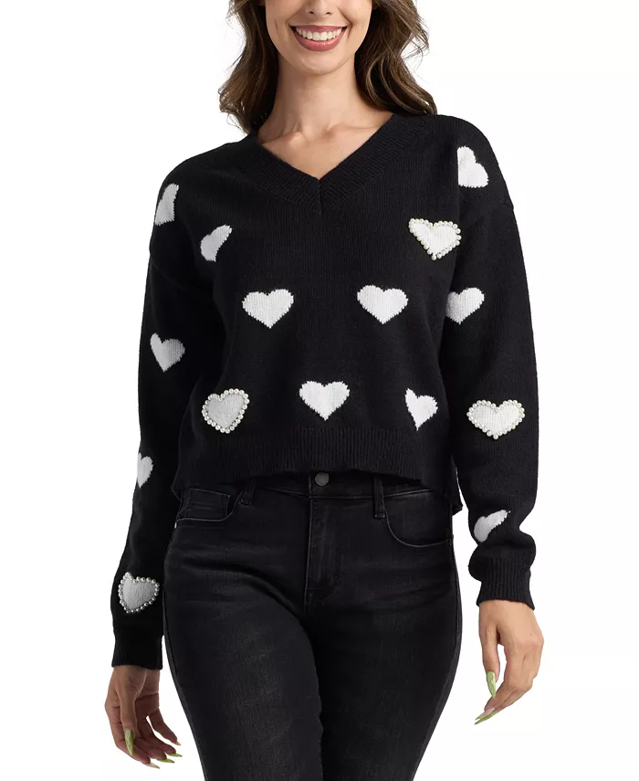Juniors' Pull-On V-Neck Sweater