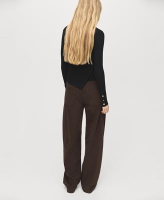 Women's Buttons Asymmetrical Sweater