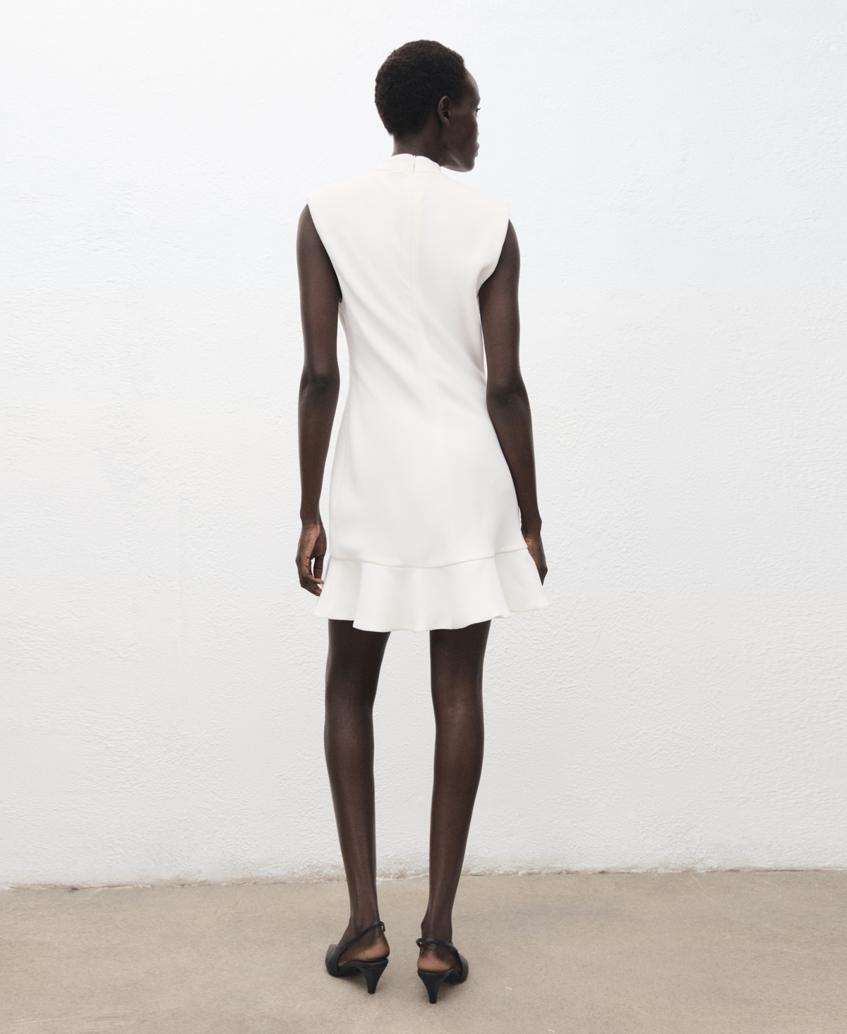 Mango Women's Ruffled High-Neck Dress