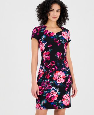 Women's Split-Neck Sheath Dress