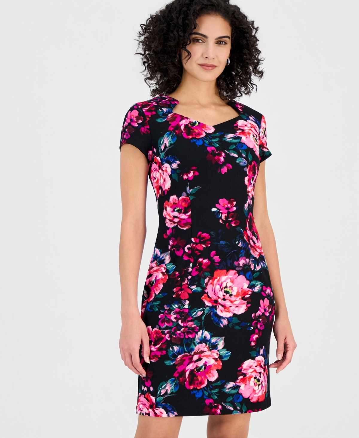 Connected Women's Split-Neck Sheath Dress