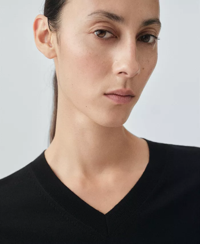 Women's Selection Wool V-Neck Sweater - thumbnail 3
