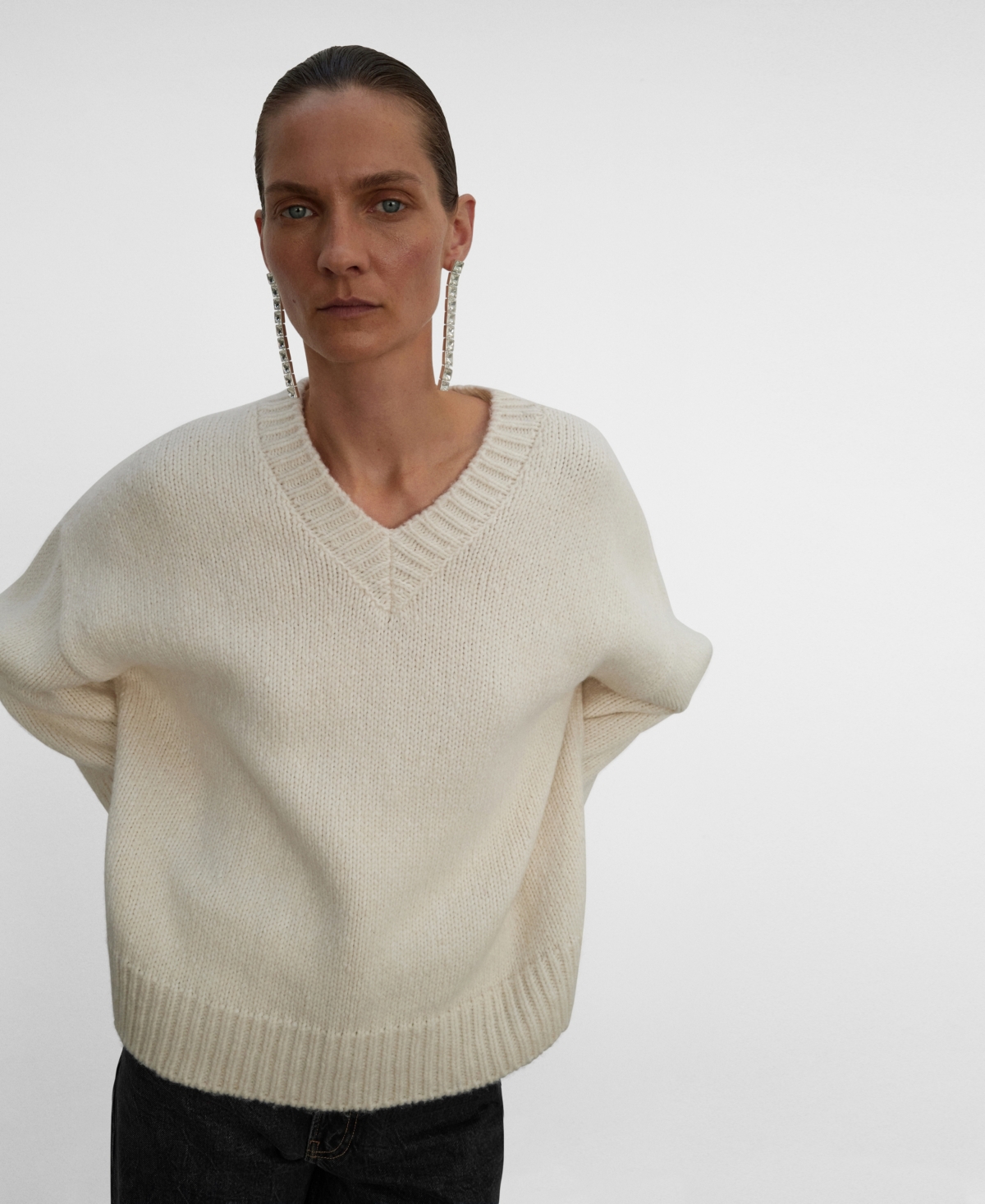 Mango Women's V-Neck Wool Sweater