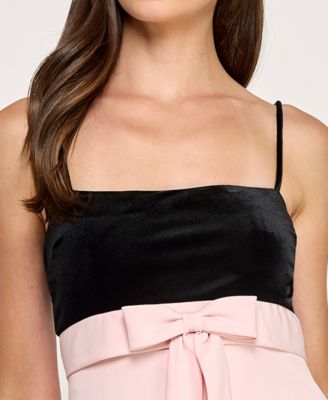 Juniors' Bow Detail A-Line Dress