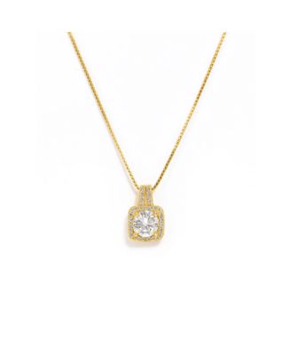 Ariana Gold Halo Necklace and Stud Earring Set