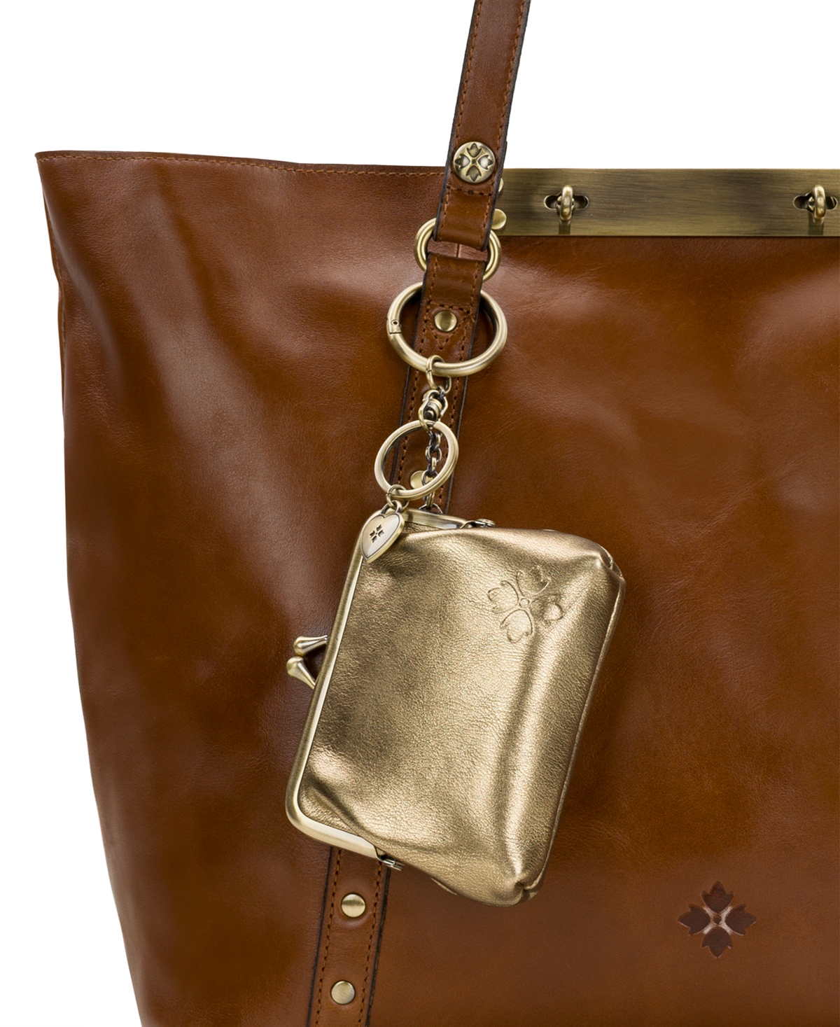 Patricia Nash Large Borse Kisslock Bag Charm In Gold