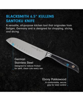 Blacksmith Santoku Knife with Kullens / 6.5”
