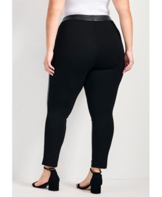 Women's Leather & Ponte Pant