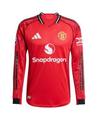 Men's Red Manchester United Home 2025/26 Authentic Player Long Sleeve Jersey