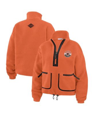 WEAR by Erin Andrews - Women's Orange Philadelphia Flyers Polar Fleece Half-Zip Jacket