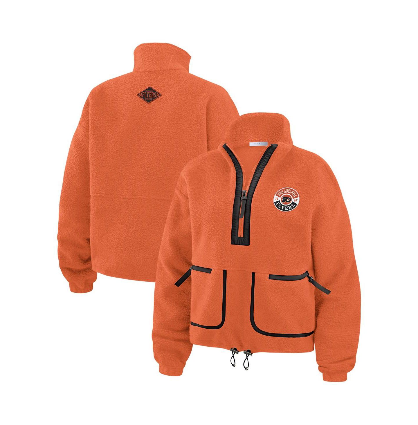 Женская куртка WEAR by Erin Andrews Orange Philadelphia Flyers Polar Fleece Half-Zip — фото 1