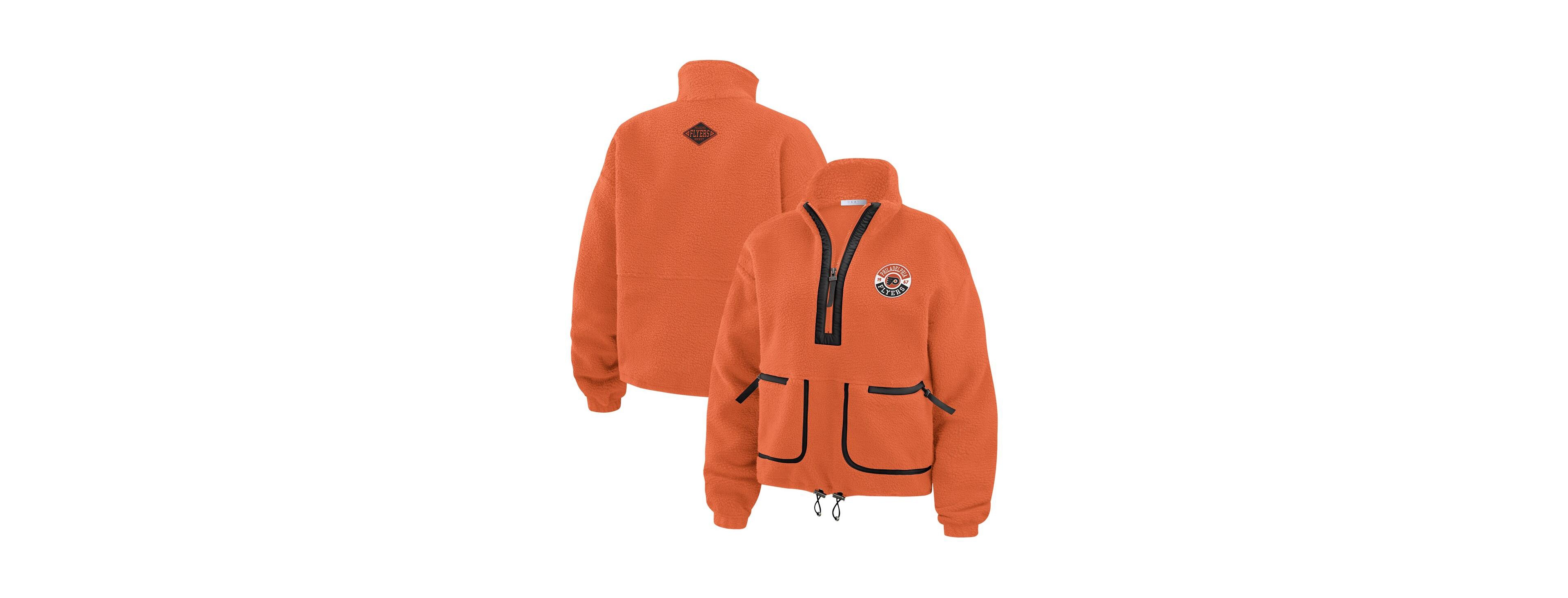 Wear by Erin Andrews Women's Orange Philadelphia Flyers Polar Fleece Half-Zip Jacket