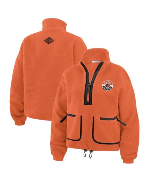 Женские куртки WEAR by Erin Andrews Women's Orange Philadelphia Flyers Polar Fleece Half-Zip Jacket