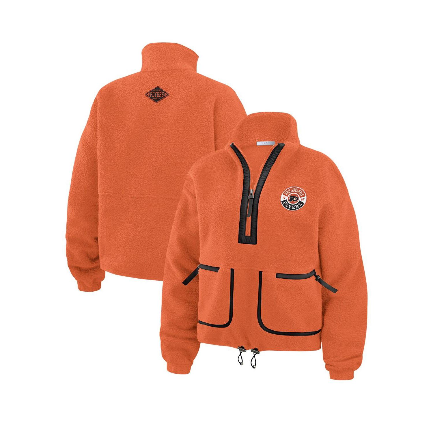 Women's Orange Philadelphia Flyers Polar Fleece Half-Zip Jacket
