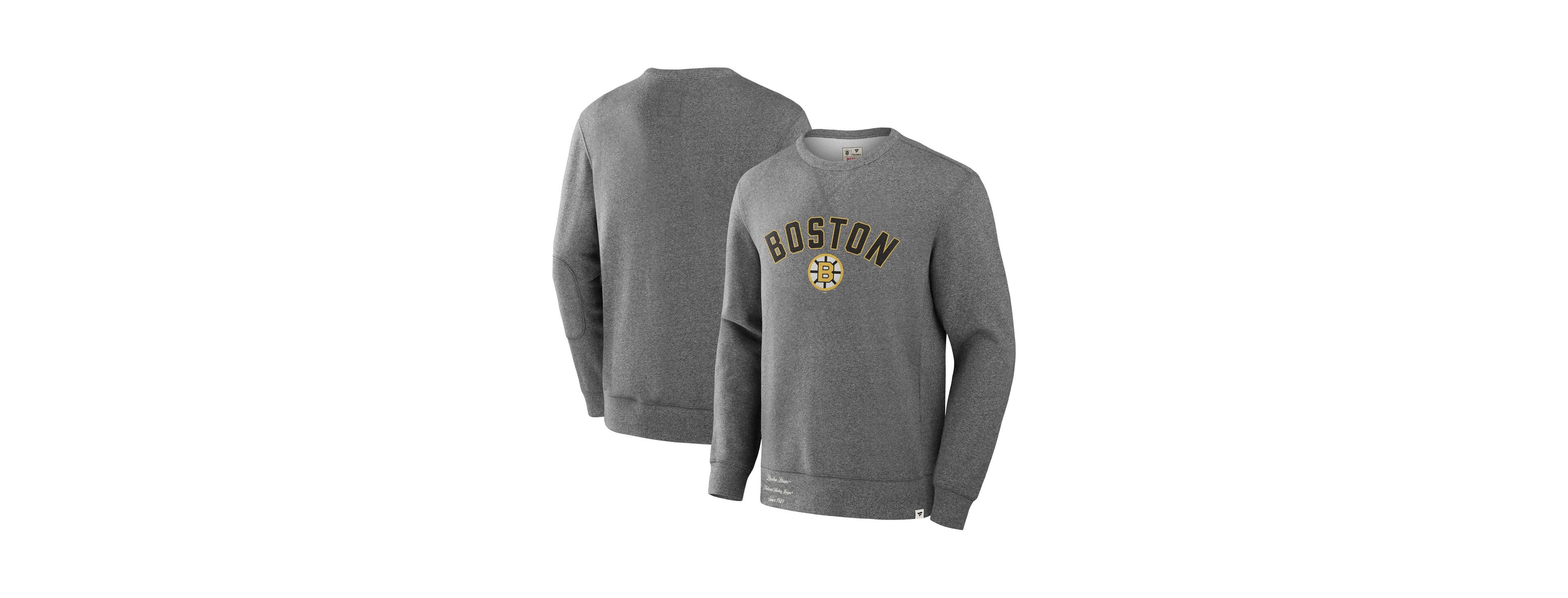 Fanatics Men's Heather Gray Boston Bruins Decades Collection Legendary Fleece Pullover Sweatshirt