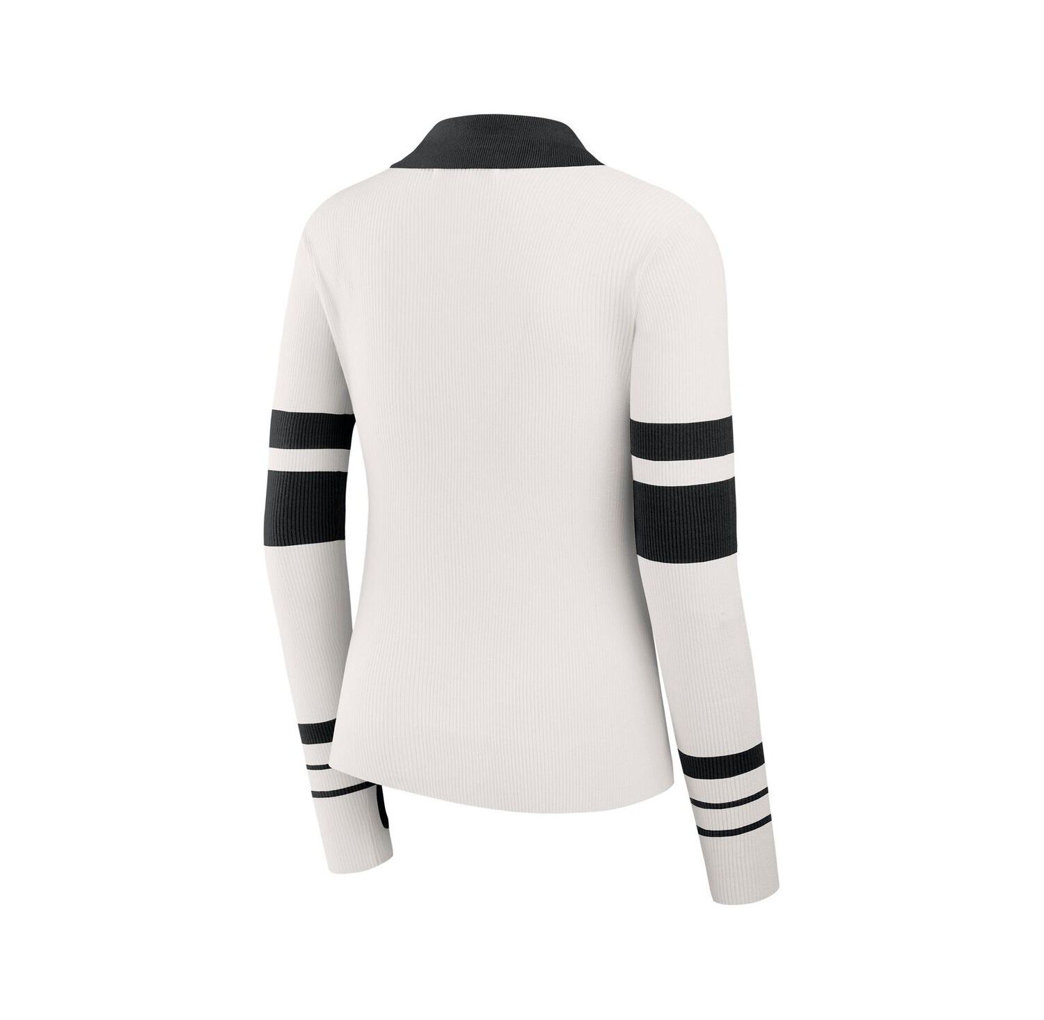 Women's White New Orleans Saints Ribbed Henley Polo Shirt