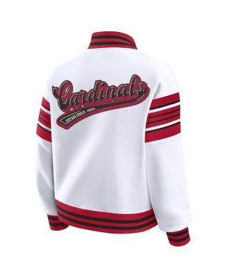 Women's White Arizona Cardinals Full-Snap Fleece Sweatshirt Jacket