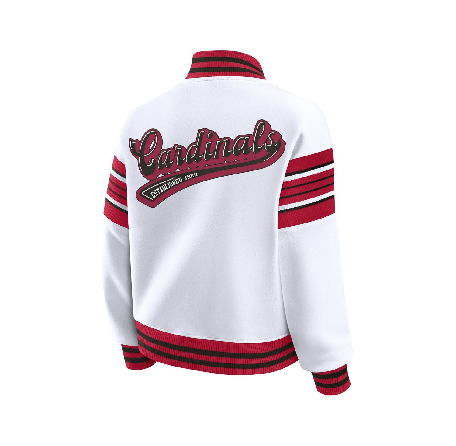 Women's White Arizona Cardinals Full-Snap Fleece Sweatshirt Jacket
